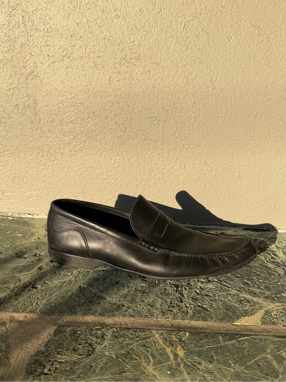 Bally Black Leather Penny Loafers